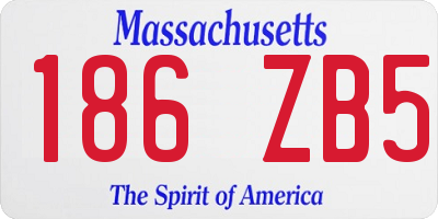MA license plate 186ZB5