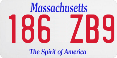 MA license plate 186ZB9