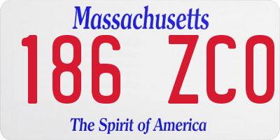 MA license plate 186ZC0