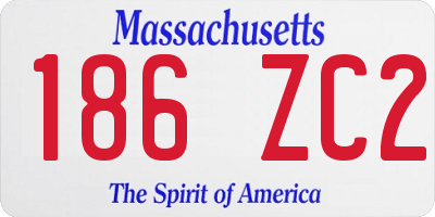 MA license plate 186ZC2