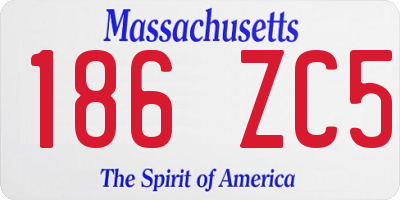 MA license plate 186ZC5