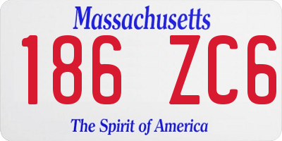 MA license plate 186ZC6