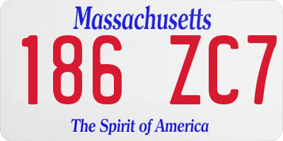 MA license plate 186ZC7
