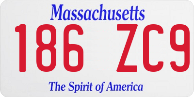 MA license plate 186ZC9