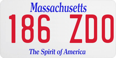 MA license plate 186ZD0