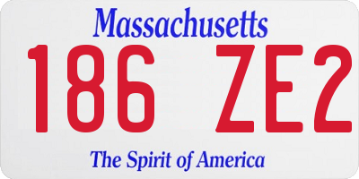 MA license plate 186ZE2