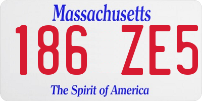 MA license plate 186ZE5