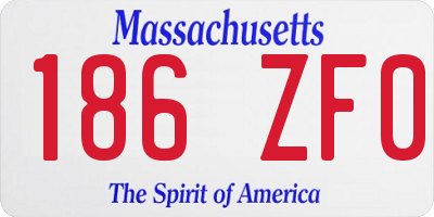 MA license plate 186ZF0