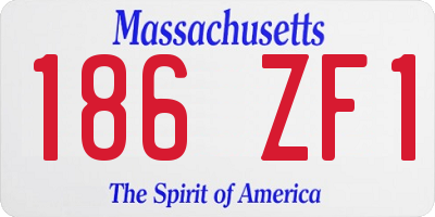 MA license plate 186ZF1