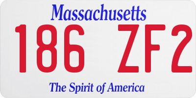 MA license plate 186ZF2