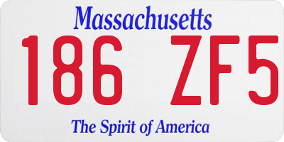 MA license plate 186ZF5