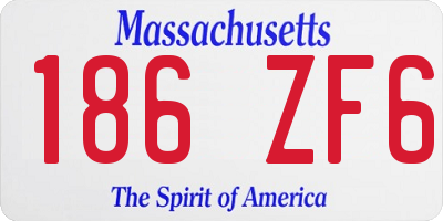 MA license plate 186ZF6