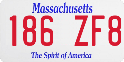 MA license plate 186ZF8