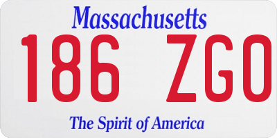 MA license plate 186ZG0