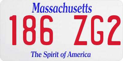MA license plate 186ZG2