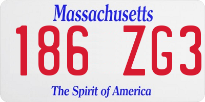MA license plate 186ZG3