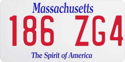 MA license plate 186ZG4