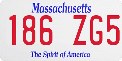MA license plate 186ZG5