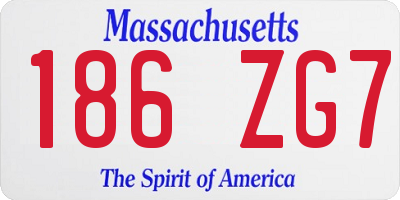 MA license plate 186ZG7