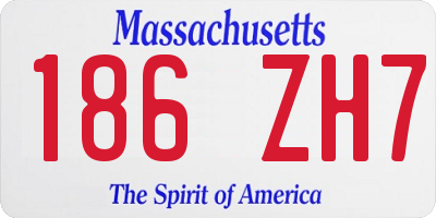 MA license plate 186ZH7