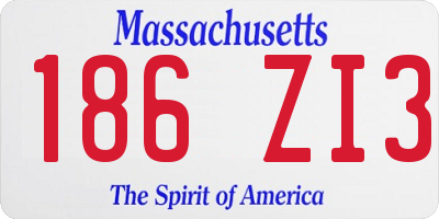 MA license plate 186ZI3