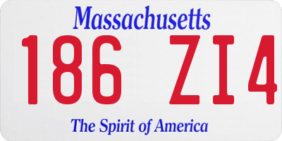 MA license plate 186ZI4