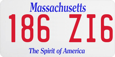 MA license plate 186ZI6