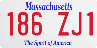 MA license plate 186ZJ1