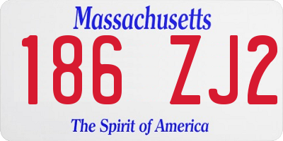 MA license plate 186ZJ2