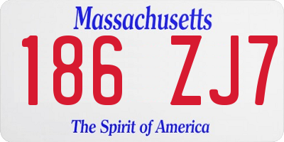 MA license plate 186ZJ7