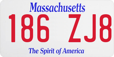 MA license plate 186ZJ8