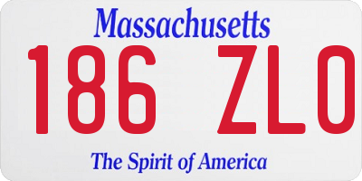 MA license plate 186ZL0
