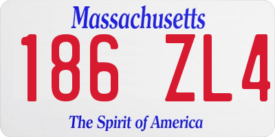 MA license plate 186ZL4