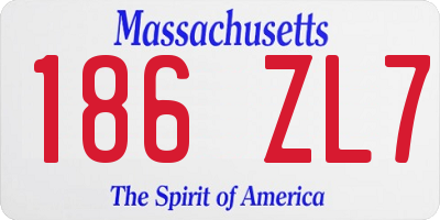 MA license plate 186ZL7