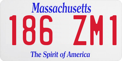 MA license plate 186ZM1