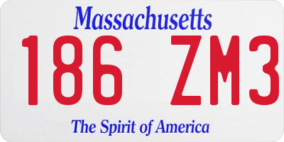 MA license plate 186ZM3