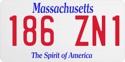 MA license plate 186ZN1