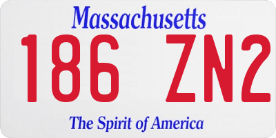 MA license plate 186ZN2