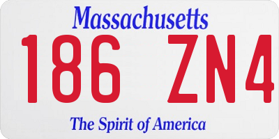MA license plate 186ZN4