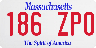 MA license plate 186ZP0