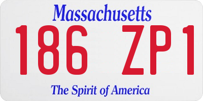 MA license plate 186ZP1