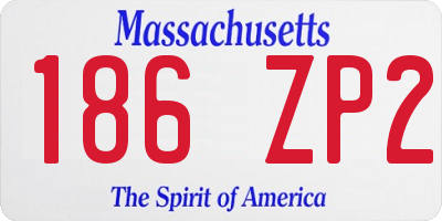 MA license plate 186ZP2