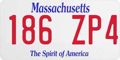 MA license plate 186ZP4