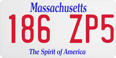 MA license plate 186ZP5