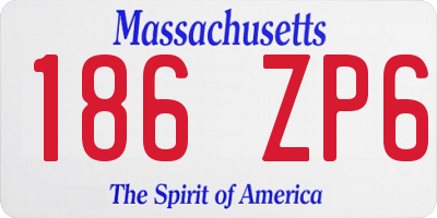 MA license plate 186ZP6