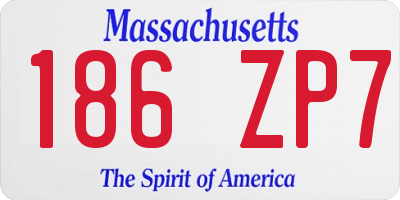 MA license plate 186ZP7
