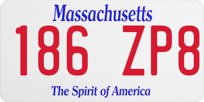 MA license plate 186ZP8