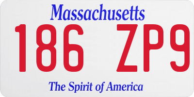 MA license plate 186ZP9