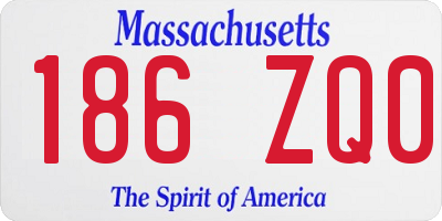 MA license plate 186ZQ0