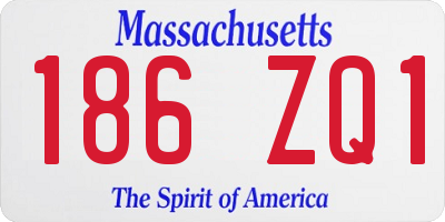 MA license plate 186ZQ1